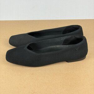 Vivaia Margot 2.0 Square Toe Flats Womens 9.5 EU 41 Black V-Cut Casual Comfort